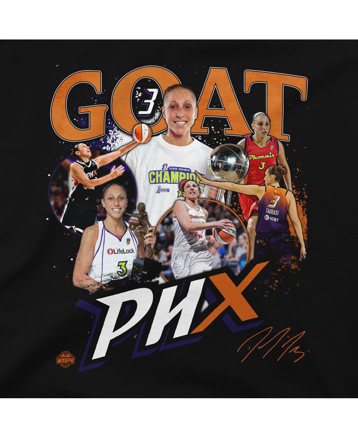 Stadium Essentials Men's And Women's Diana Taurasi Black Phoenix Mercury Greatest Of All Time Retirement T-shirt In Black