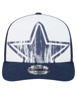Big Boys and Girls White/Navy Dallas Cowboys Distressed 9FIFTY A-Frame Snapback Hat