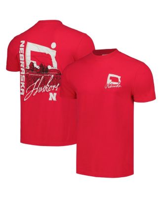 Image One - Men's and Women's Scarlet Nebraska Huskers Hyper Local Farming Flag Skyline T-Shirt