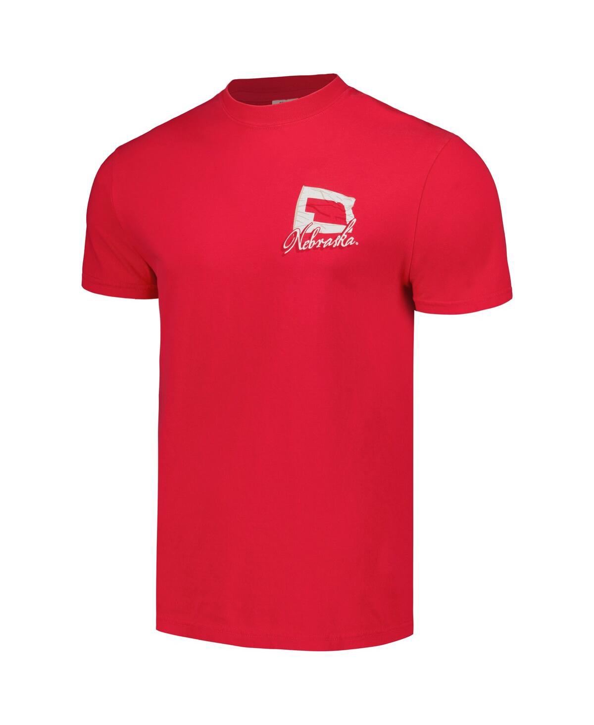 Image One Men's And Women's Scarlet Nebraska Huskers Hyper Local Farming Flag Skyline T-shirt In Red