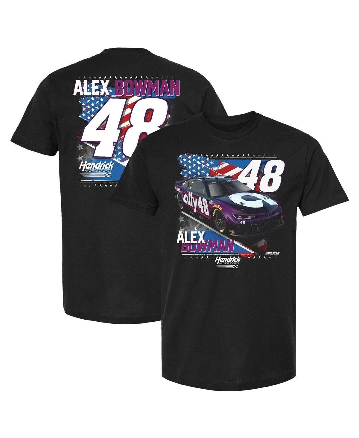 Hendrick Motorsports Team Collection Men's Black Alex Bowman Ally Patriotic Car T-shirt In Black