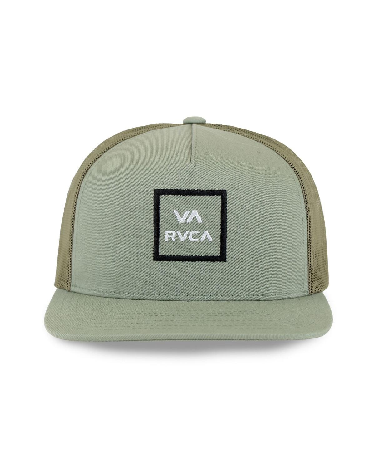 Rvca Men's Light Green  Va All The Way Trucker Snapback Hat In Green