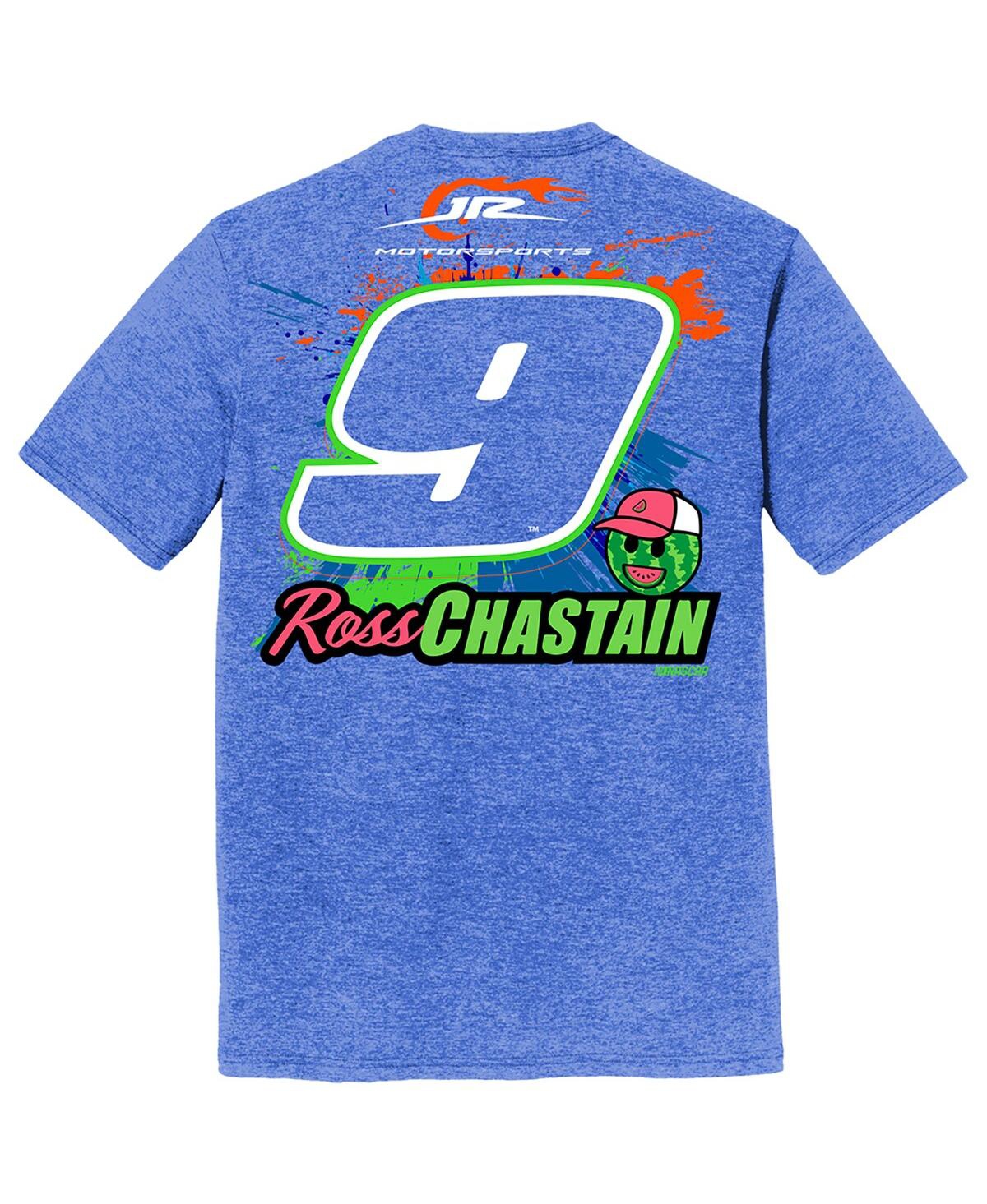 Jr Motorsports Official Team Apparel Men's Heather Royal Ross Chastain Acceptance Insurance Car T-shirt In Blue