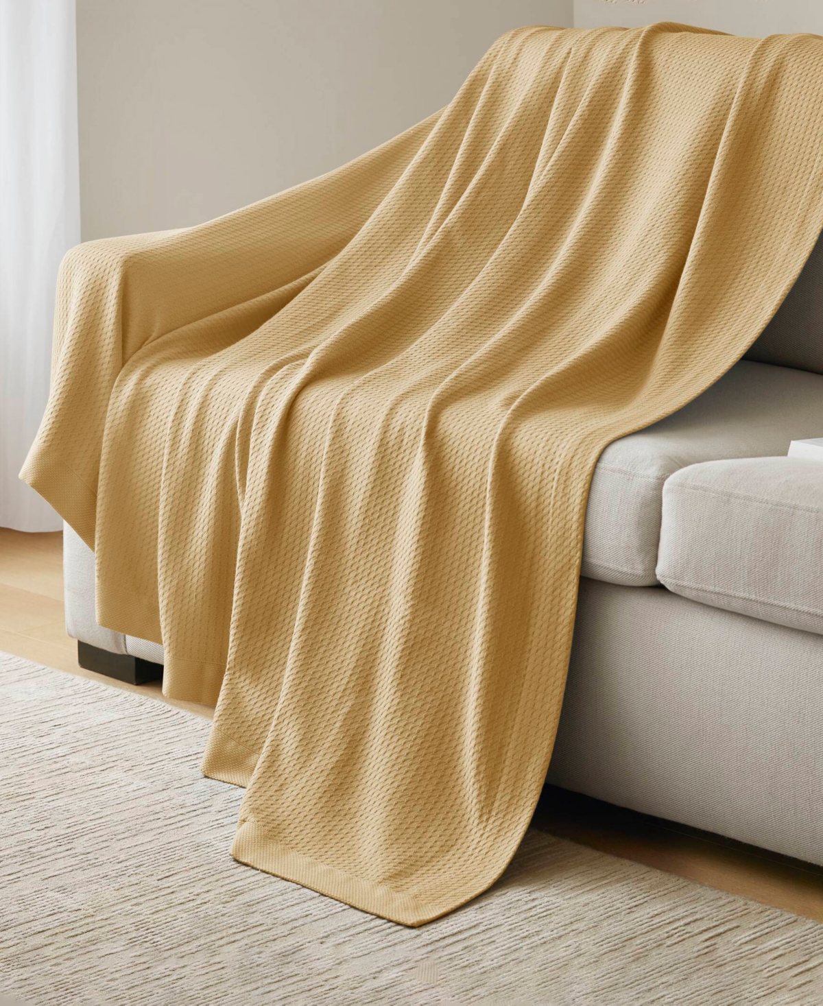 Madison Park Egyptian Cotton Blanket, King In Yellow