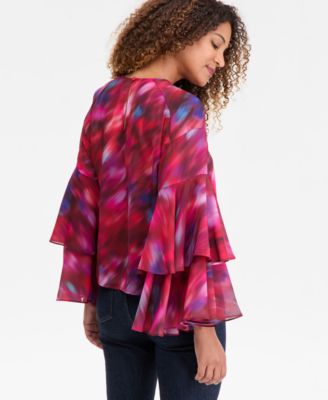 Women's Printed Ruffled Top, Macy's Exclusive