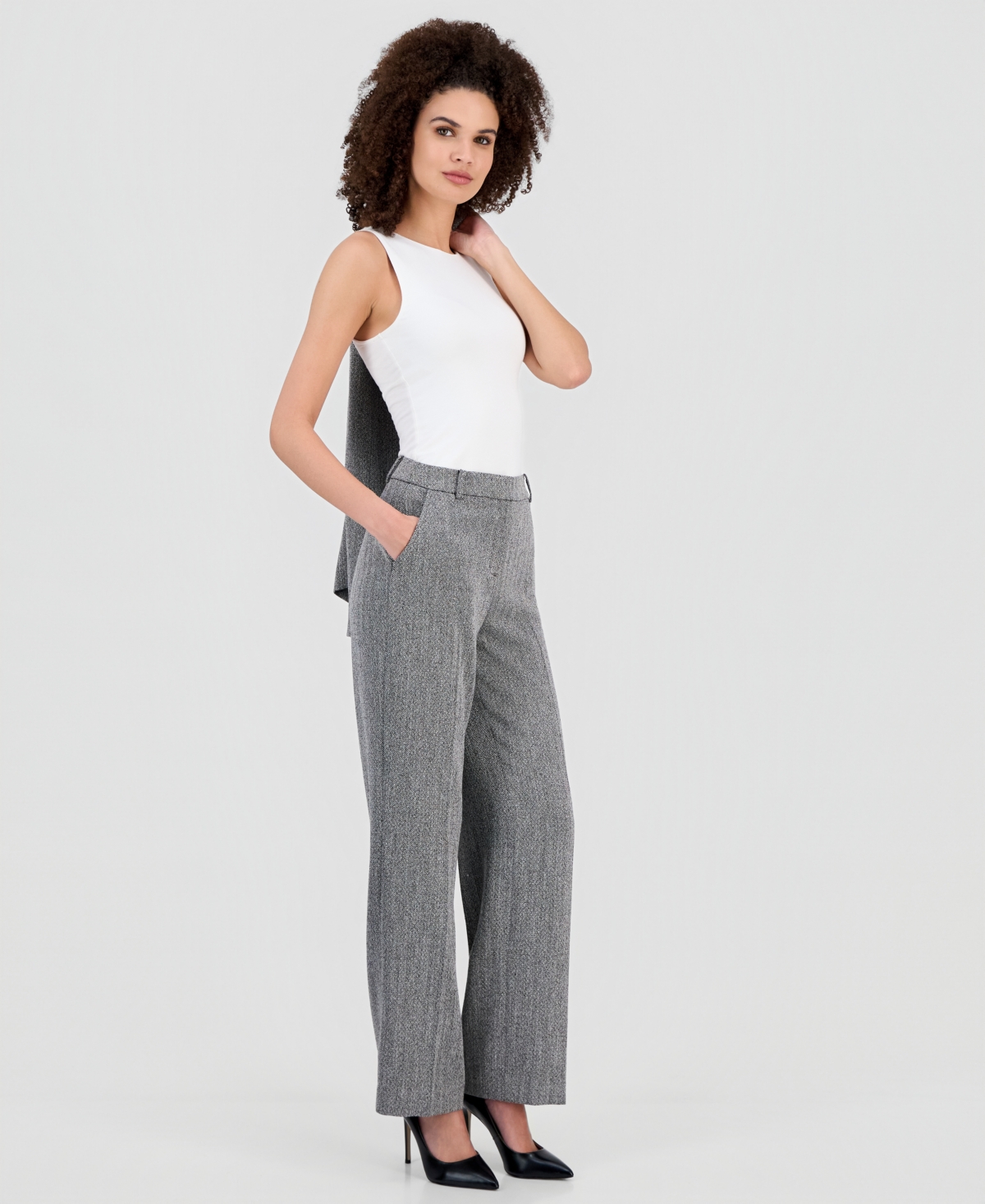 Anne Klein Women's Herringbone Suiting Pants