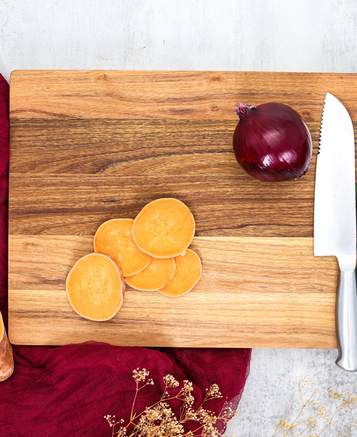 Dexas Teak Butcher Block with Gripp Feet, 12" x 16"