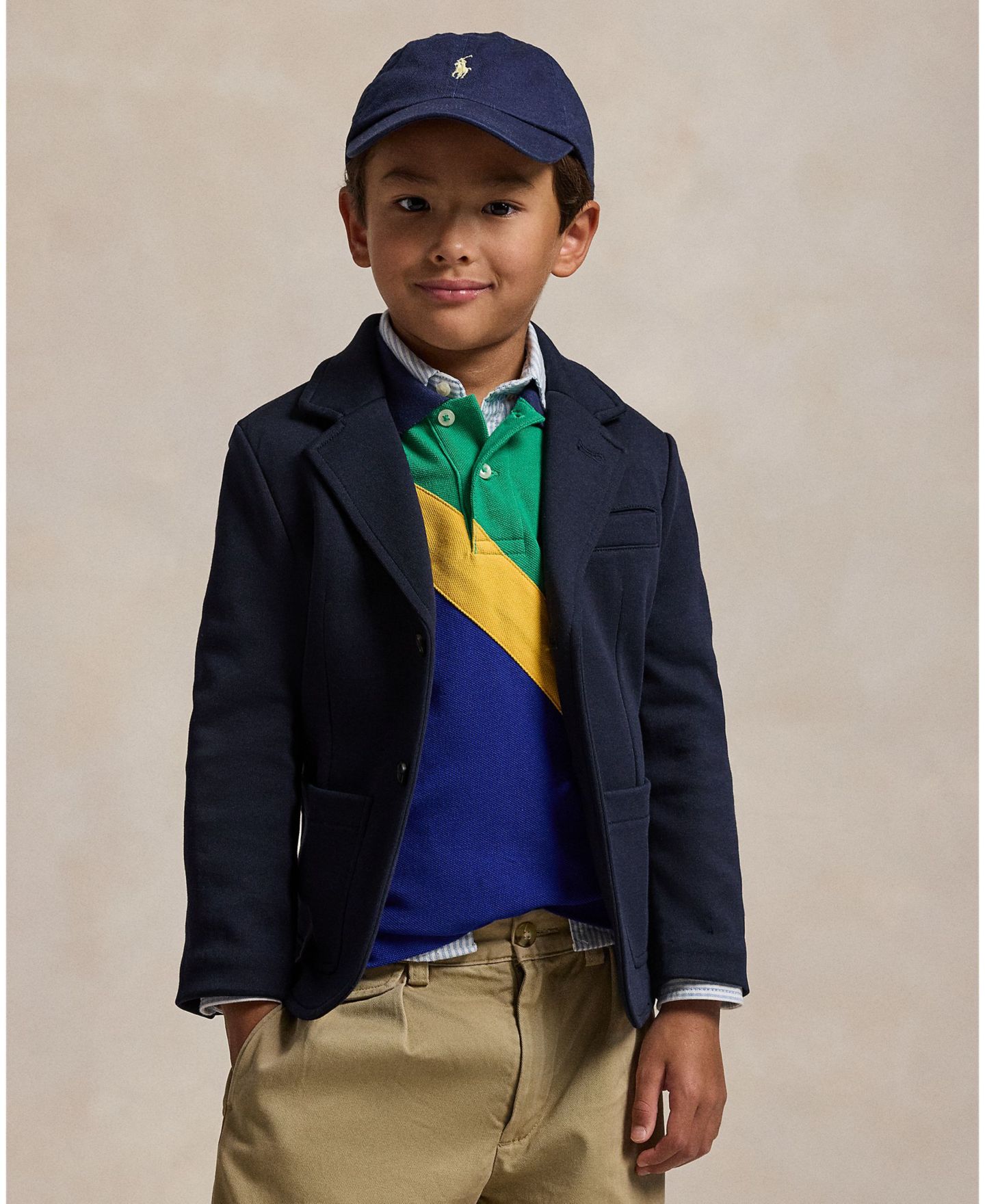 Куртка Polo Ralph Lauren Double-Knit Shirt Jacket для мальчиков, цвет: Тёмно-синий — фото 1