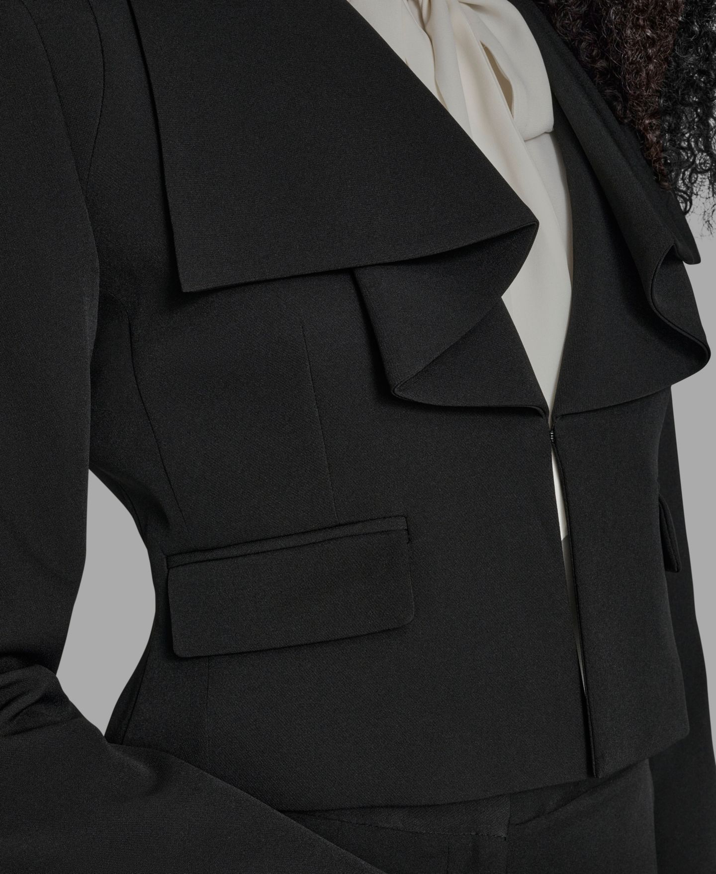 Женская куртка BCBG Collar Long Sleeve, цвет: Чёрный — фото 5