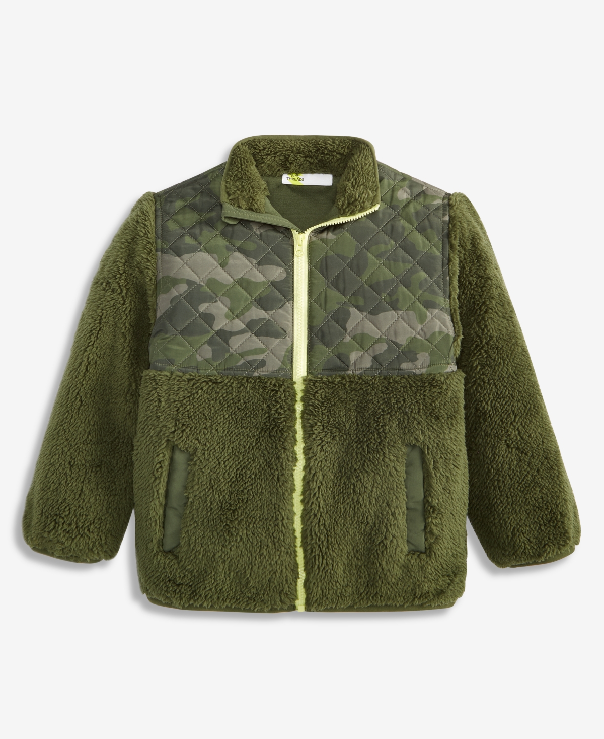 Epic Threads Babies' Boys Toddler 2t-4t Camo Faux-sherpa Jacket, Macy's Exclusive In Green