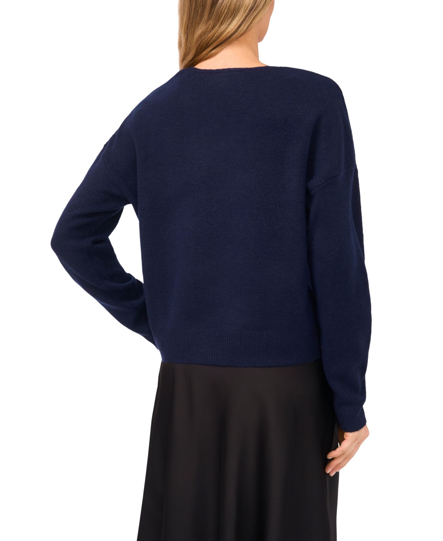 Женский свитер CeCe Bow Detail V-Neck, цвет: Тёмно-синий — фото 3