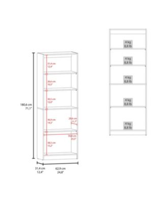Beyerville Bookcase with Open Shelves and 2-Door Cabinet for Living Room or Office
