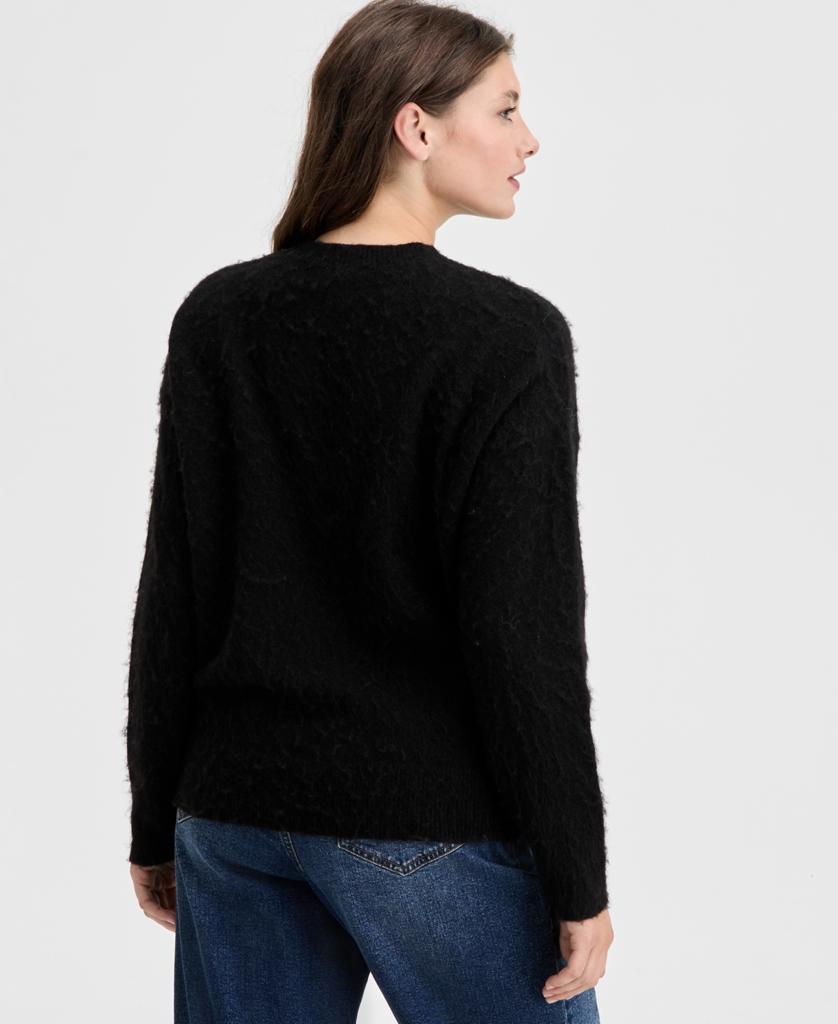 On 34th Women's Brushed-knit Relaxed Crewneck Sweater, Macy's Exclusive In Animal Print