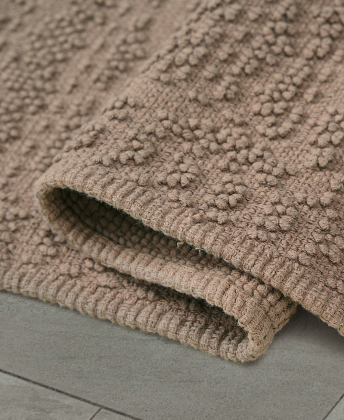 French Connection Nellore Fringe Cotton 20" X 38" Bath Rug In Brown