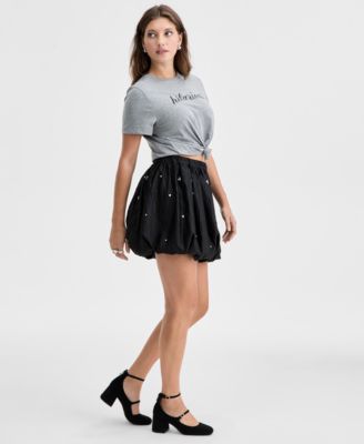 Women's Embellished Bubble-Hem Mini Skirt, Macy's Exclusive