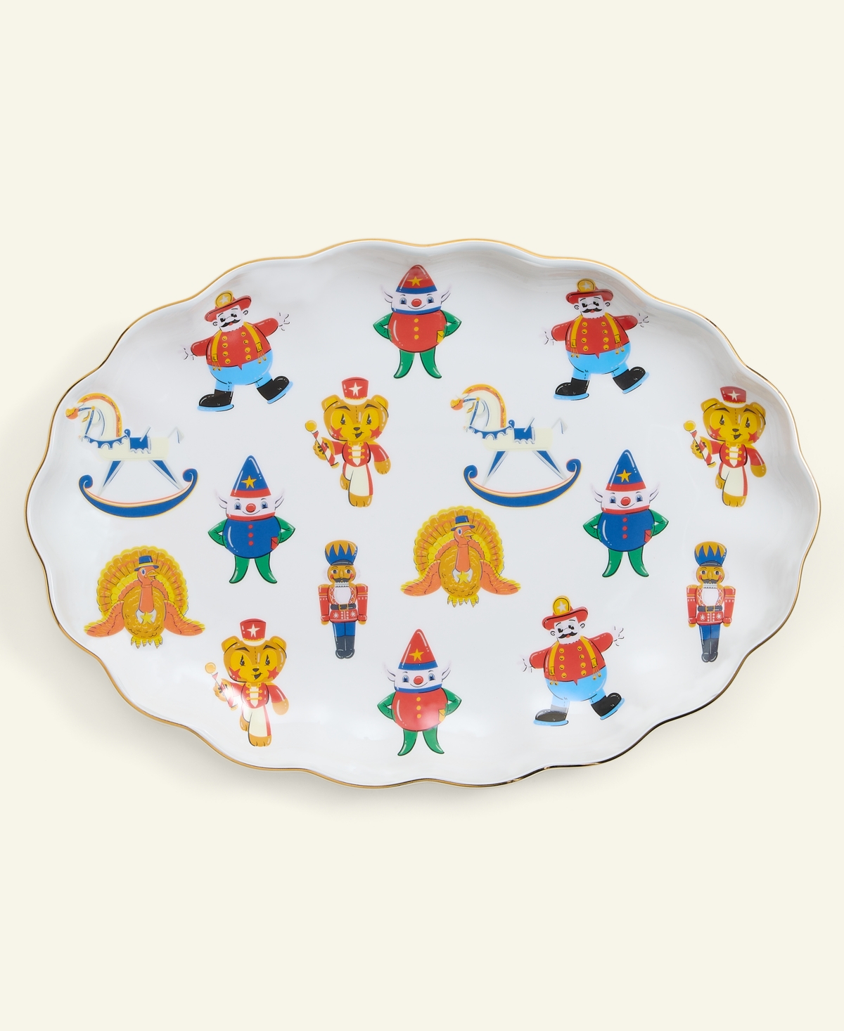 Macy's Thanksgiving Day Parade Scalloped Ceramic Parade Float Oval Serving Platter, Macy's Exclusive