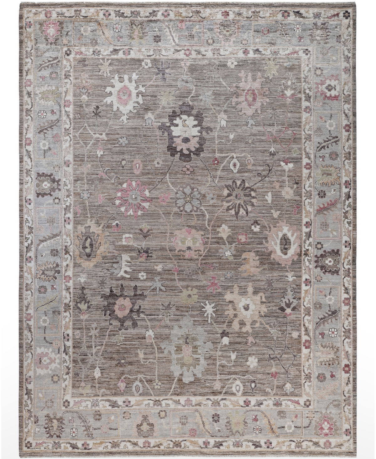 Adorn Hand Woven Rugs Colorful Oushak M0103-42 9'2"x12'3" Area Rug In Brown