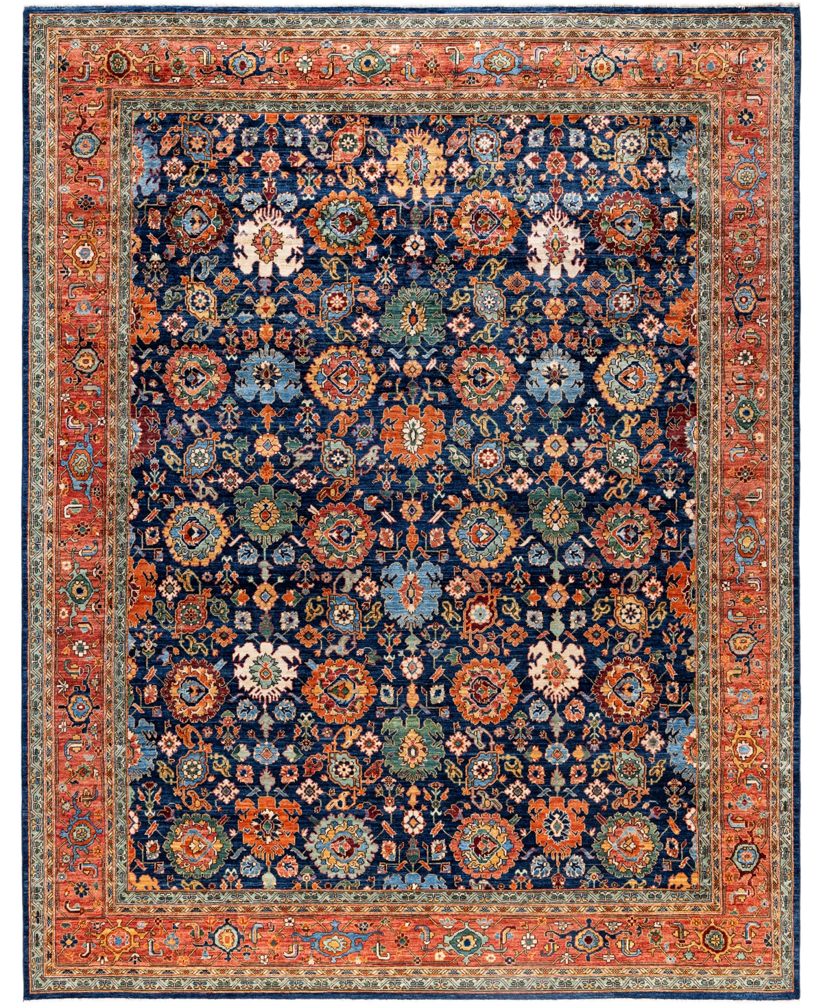 Adorn Hand Woven Rugs Serapi M0103-142 9'2"x11'9" Area Rug In Blue