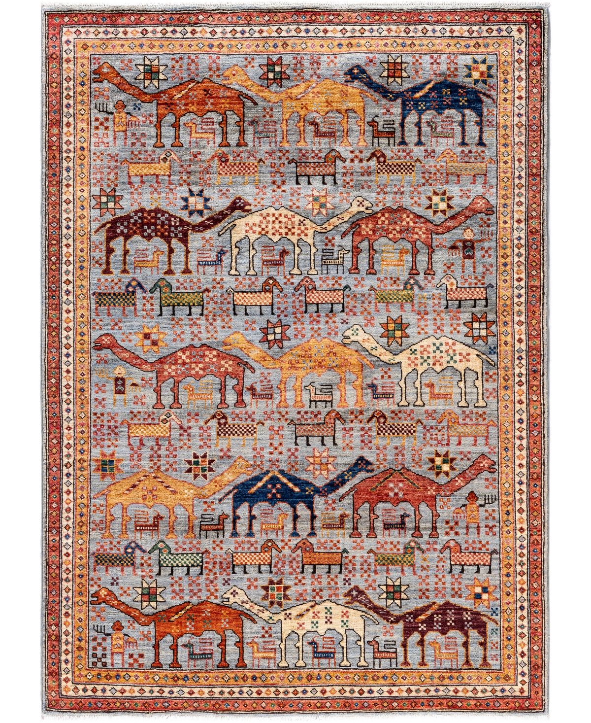 Adorn Hand Woven Rugs Serapi M0103-319 4'2"x5'10" Area Rug In Gray