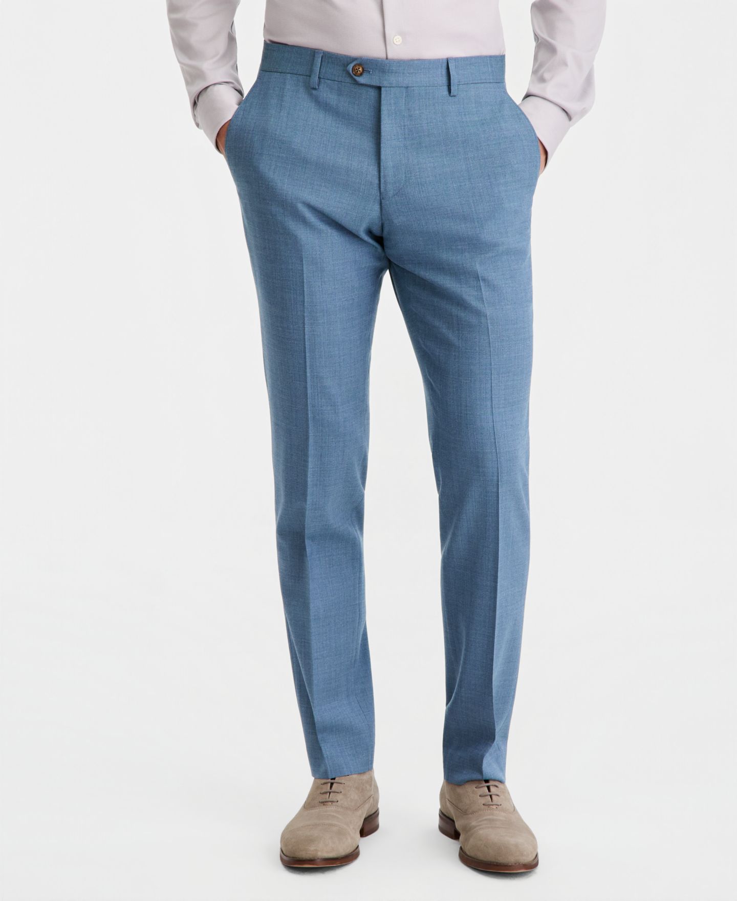 Мужские брюки Ted Baker Modern-Fit Wool-Blend Solid Suit Separate, цвет: Светлый синий — фото 3