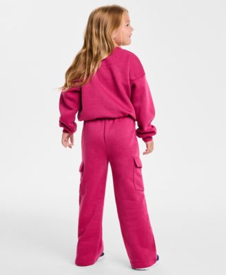 Girls' 2T-6X Essentials Crewneck and Cargo Pants, 2-Piece  Set