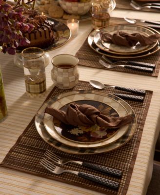 Tartan Mocha Tumbler Glass, Set of 4