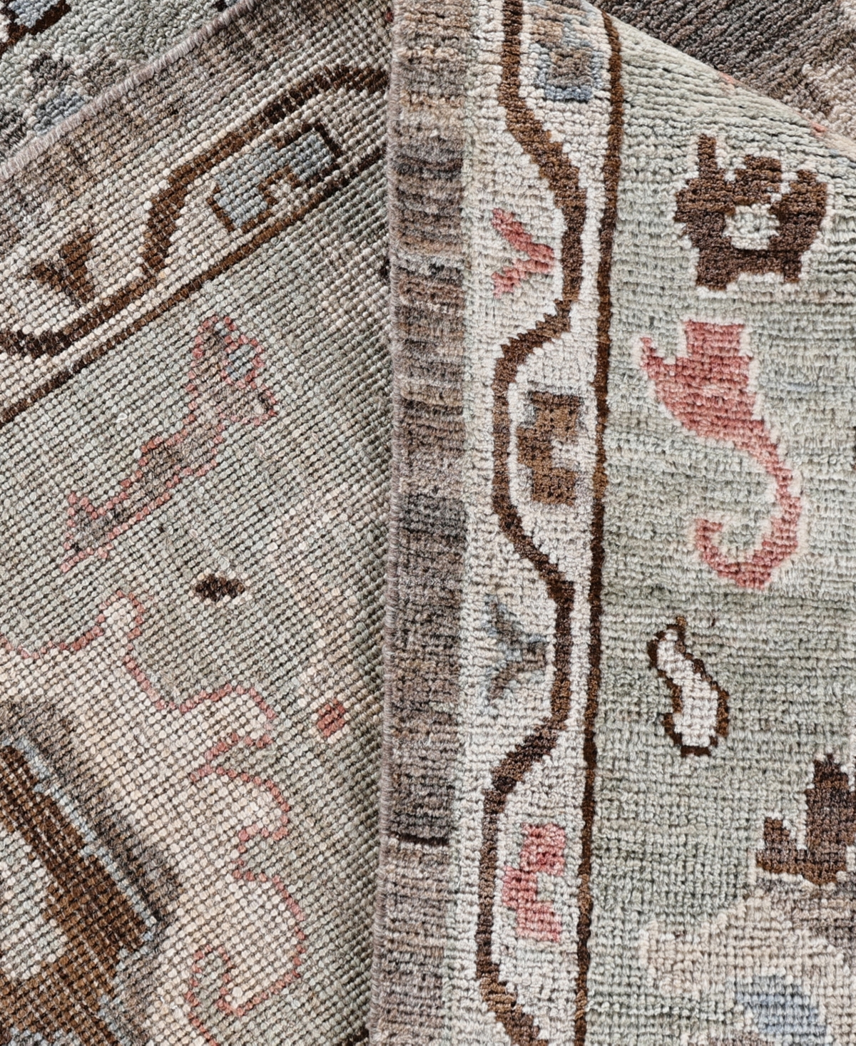 Adorn Hand Woven Rugs Colorful Oushak M0103-46 8'x9'8" Area Rug In Brown