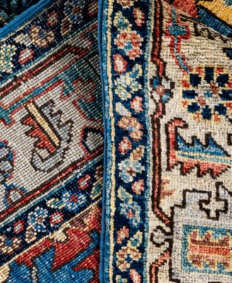Adorn Hand Woven Rugs Serapi M0103 317 Rug Collection In Blue