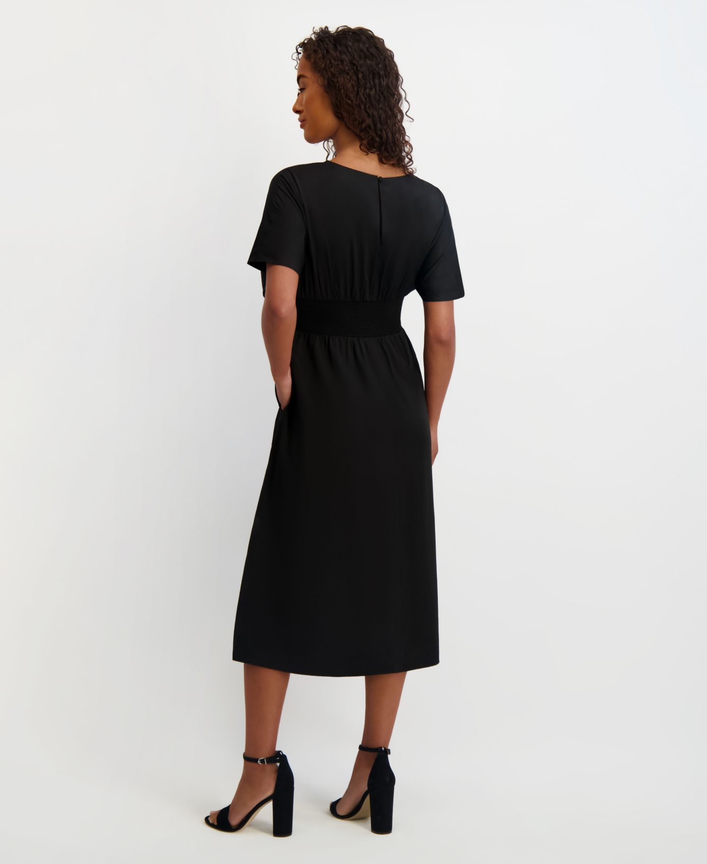 Женское платье Kensie Dolman-Sleeve Cinched-Waist Midi, цвет: Чёрный — фото 3