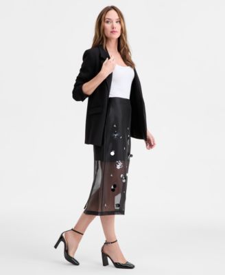 Women's Embellished Organza Midi Skirt, Macy's Exclusive