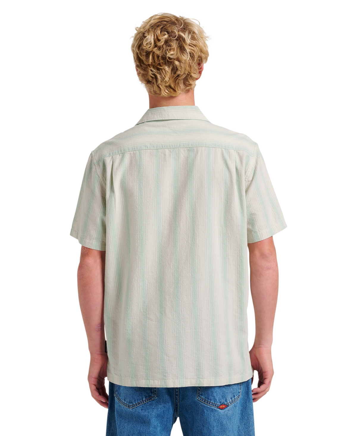 Quiksilver Men's Oxford Stripe Casual Short Sleeve Shirt In Multi