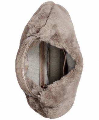 Percale Faux Fur Mini Shoulder Bag