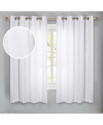 Noor Chenille Semi-Blackout Machine Washable Curtains, Set of 2 Panels, 52"x63"