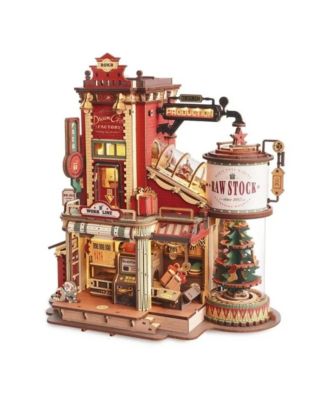 3D Puzzles, Wooden Puzzle Magic Factory Model with Exquisite Accessories, Unique Puzzle for Kids Adults, Multicolored, 9.61"10.08"6.42"