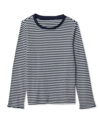 Girls Long Sleeve Pointelle Knit Shirt