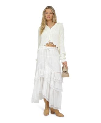 Women's Another Love Fringe Knit Zip Cardigan