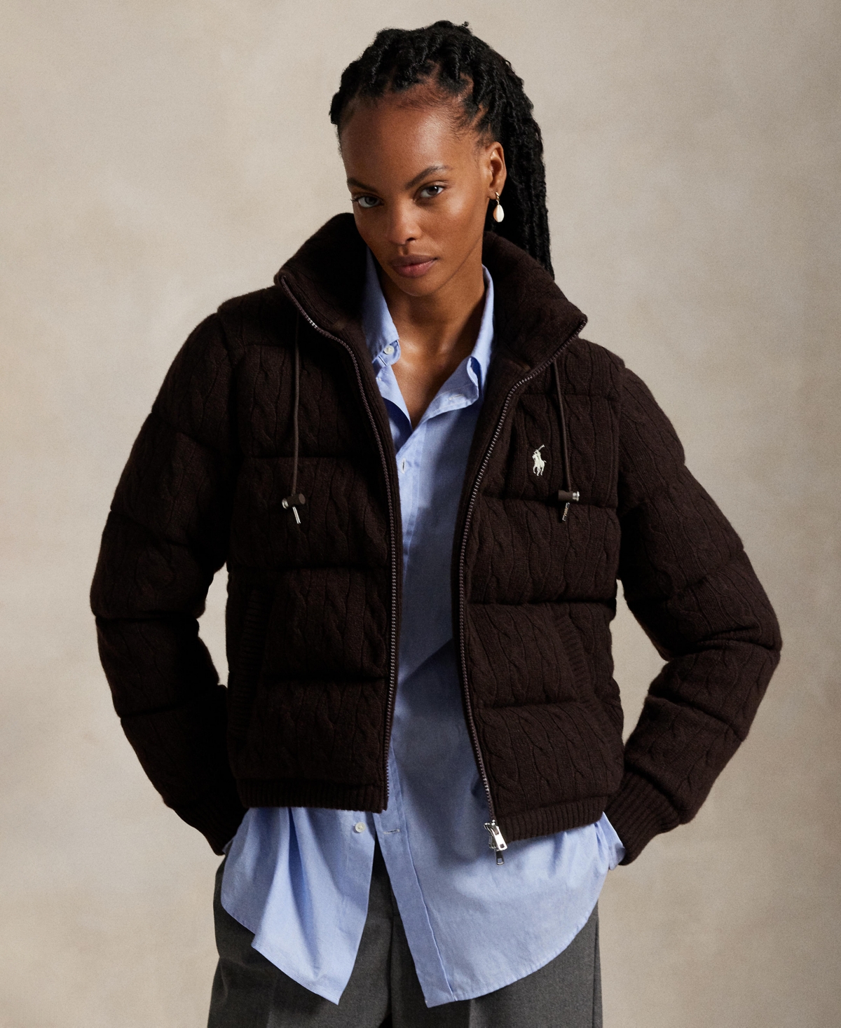 Polo Ralph Lauren Women's Hooded Quilt Jacket In Brown