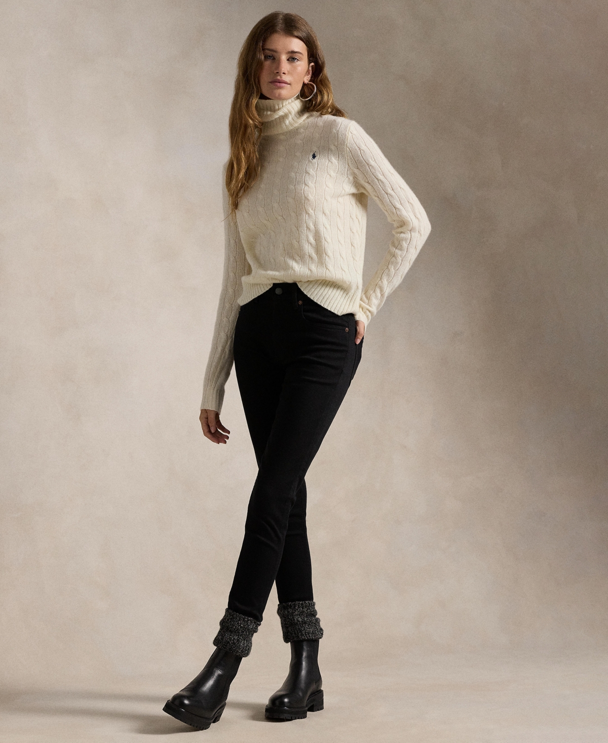 Polo Ralph Lauren Wool And Cashmere Turtleneck Sweater In White