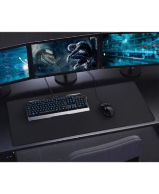 Large Extended Gaming Mouse Pad with Stitched Edges, (31.5X15.7In) Durable Non-Slip Natural Rubber Base, Waterproof Mat for Gamer/Desktop/Office