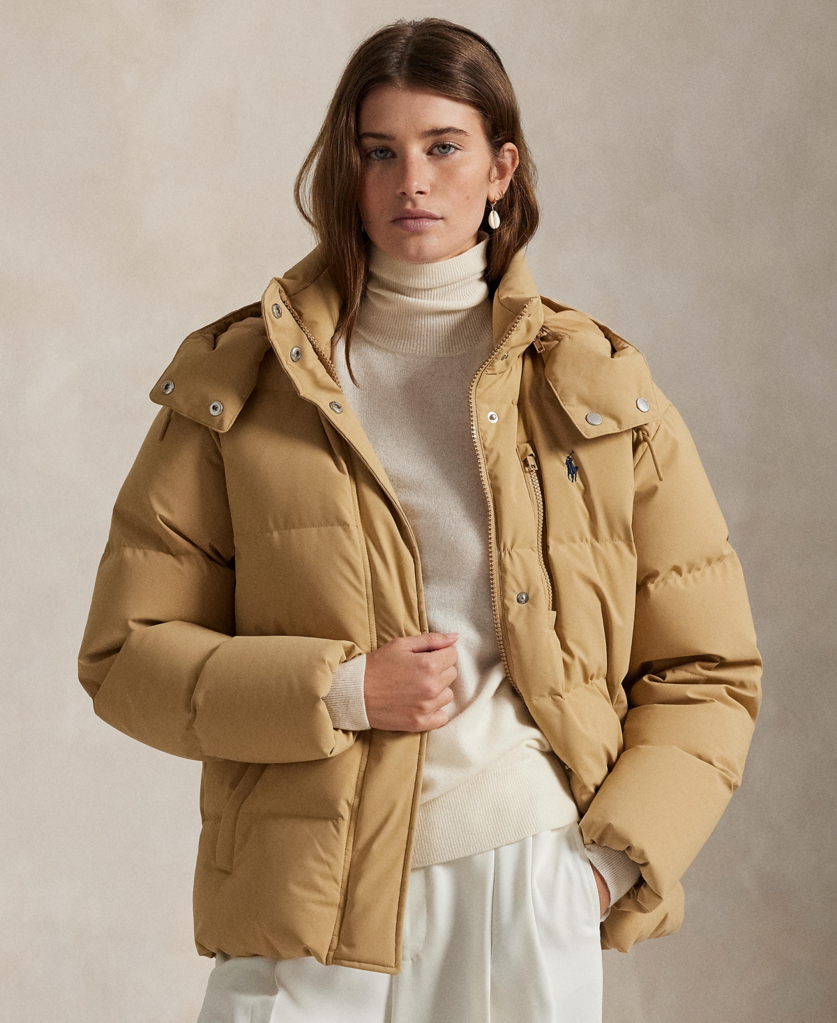 Polo Ralph Lauren Women's Quilted Hooded Down Jacket In Brown