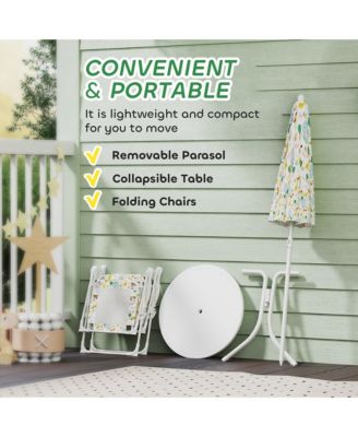 Kids Picnic Table and Chair Set, Activity Table with Chairs, Umbrella