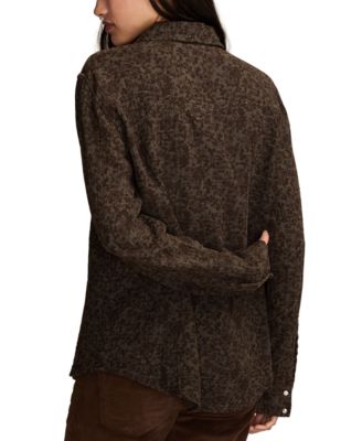 Women's Printed Western Button Down Top