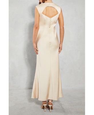 Women's Satin Maxi Bridesmaid Dress