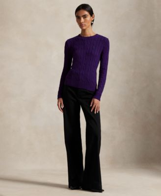 Women's Cable-Knit Cotton Crewneck Sweater