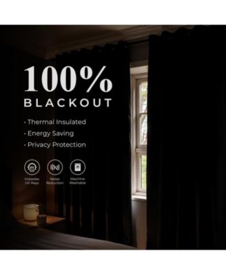 Neal 100% Blackout Solid Machine Washable Curtains, Set of 2 Panels, 52"x108
