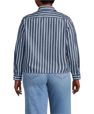 Women's Plus Size No Iron Boxy Cropped Shirt