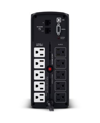 – 850VA/510W Computer Battery Backup UPS with 10 Outlets