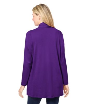 Plus Size 2-Fer Cardigan & Attached Lace Tunic