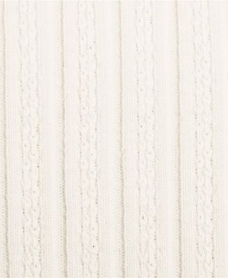 Plus Size Elbow Sleeve Pointelle Rib Mock Neck