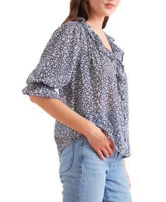 Cotton Chloe Shirt in Navy Vintage Bloom